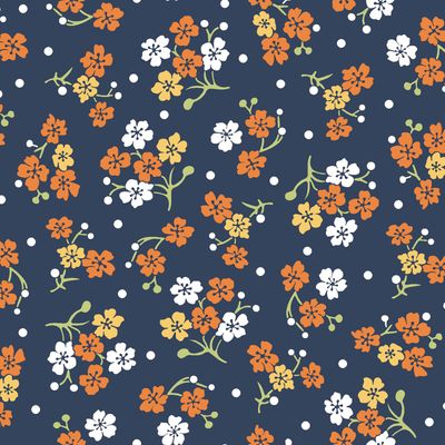 Carnaby Street Flowers and Dots Navy