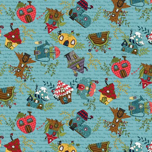 Gnome for the holidays- House Tossed Allover- Blue