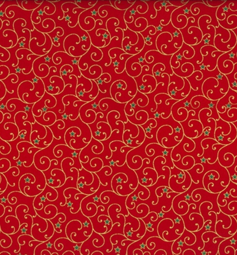 John Louden Christmas Fabric- Red Swirls