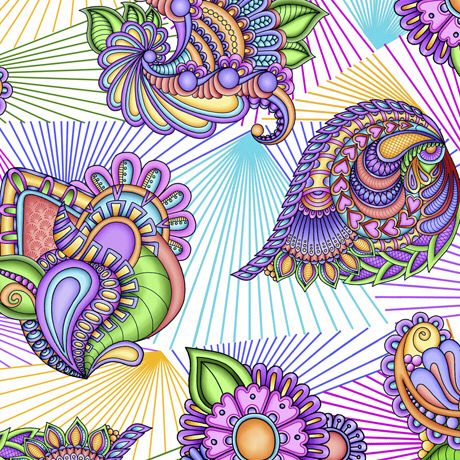 Festival - Floral Prism White