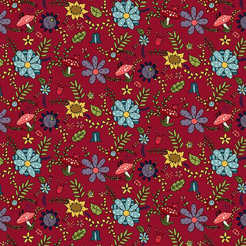 Gnome for the holidays- Floral- Red