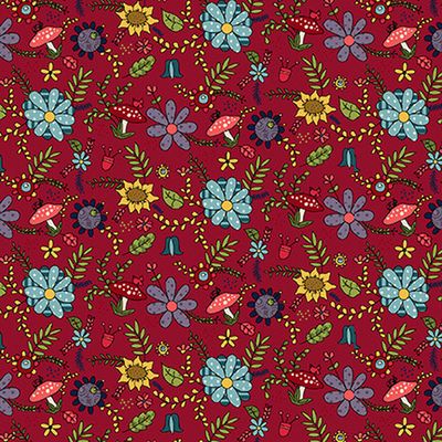 Gnome for the holidays- Floral- Red
