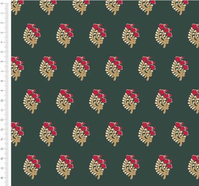 Indian Summer- Floral Sprig Olive