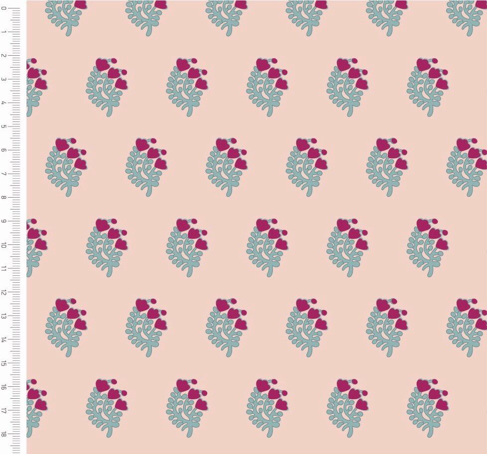 Indian Summer- Floral Sprig Peach