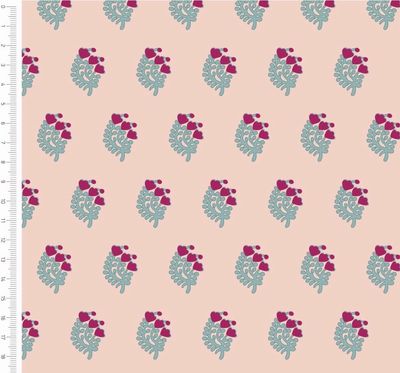 Indian Summer- Floral Sprig Peach
