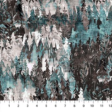 Forest Fable- Trees- Multi Teal