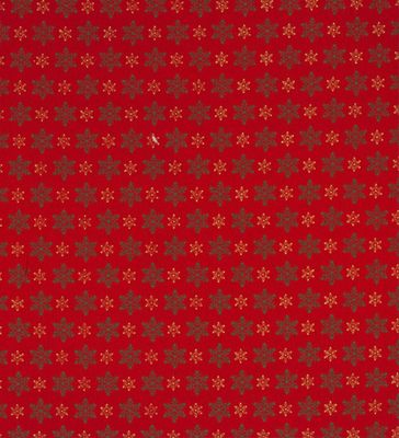 John Louden Christmas Fabric- Red Snowflakes