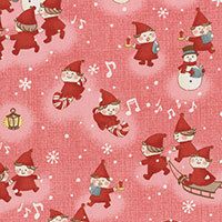 Merry Taupe Elves Red