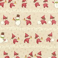 Merry Taupe Elves Cream Stripe