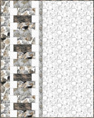 Metallic Silver Fusion Quilt Kit