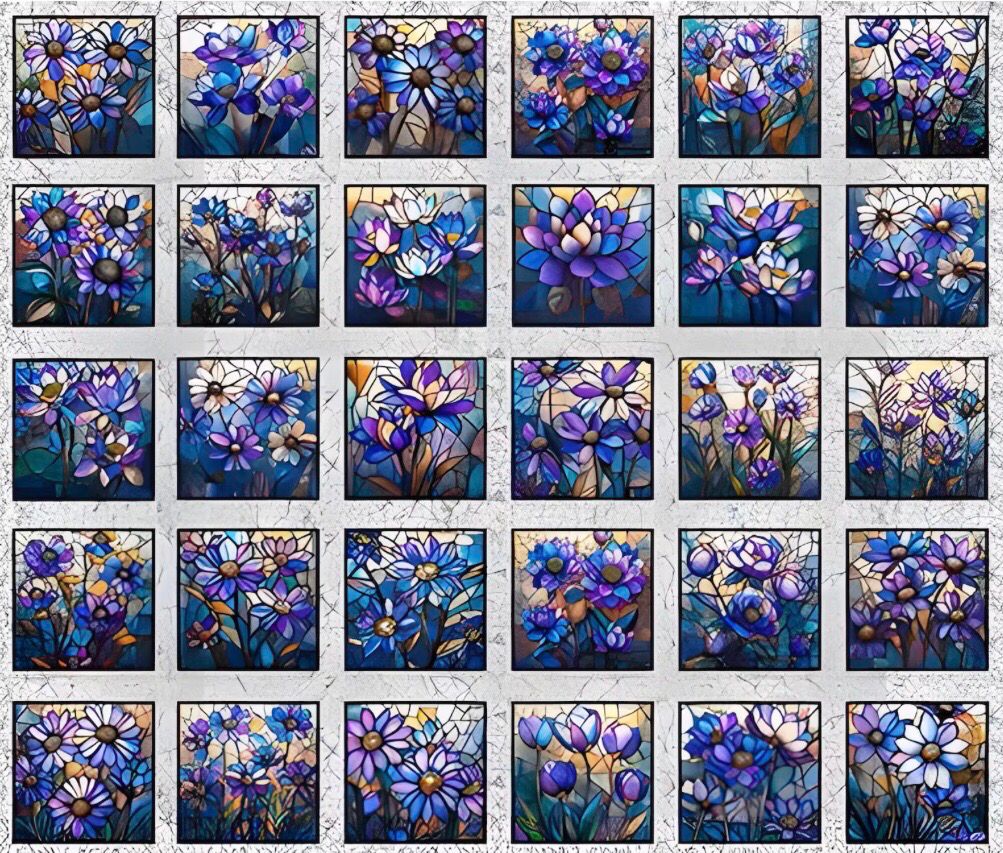 Mosaic Blooms- Panel 31483-K