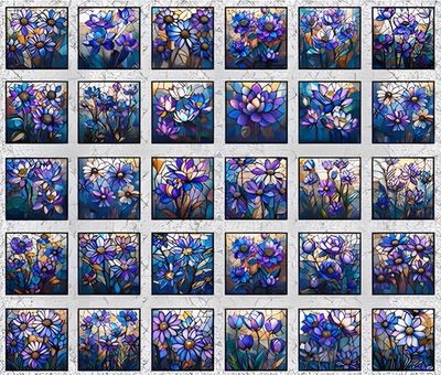 Mosaic Blooms- Panel 31483-K