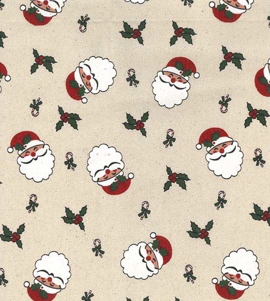 Santa On Cream With Holly