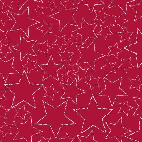 Snow House Stars Red