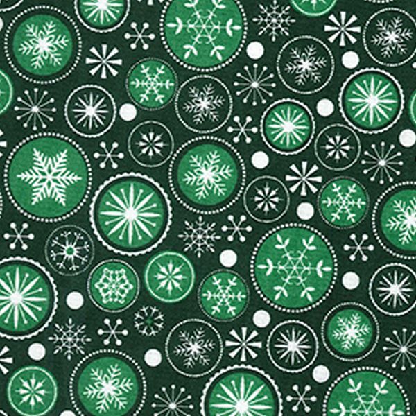 Snowflakes on Green