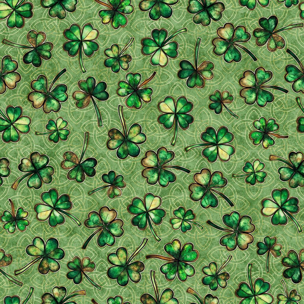 Spirit Of Ireland- Shamrocks on Green