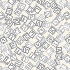 Toyland Tossed Blocks Cream/Grey