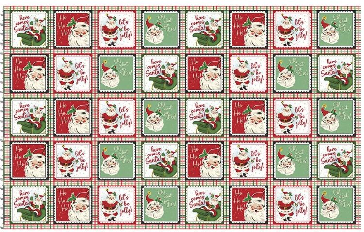 Dancing Santas - Vintage Santa Patch Panel