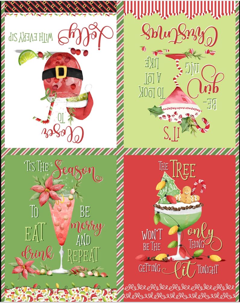 Happy Alcoholidays - Focal Quilt Panel