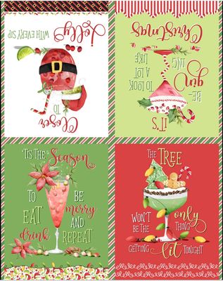 Happy Alcoholidays - Focal Quilt Panel