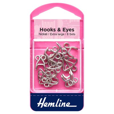 Hooks and Eyes: Nickel: Size 13
