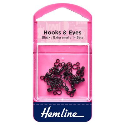 Hook and Eyes: Black: Size 0