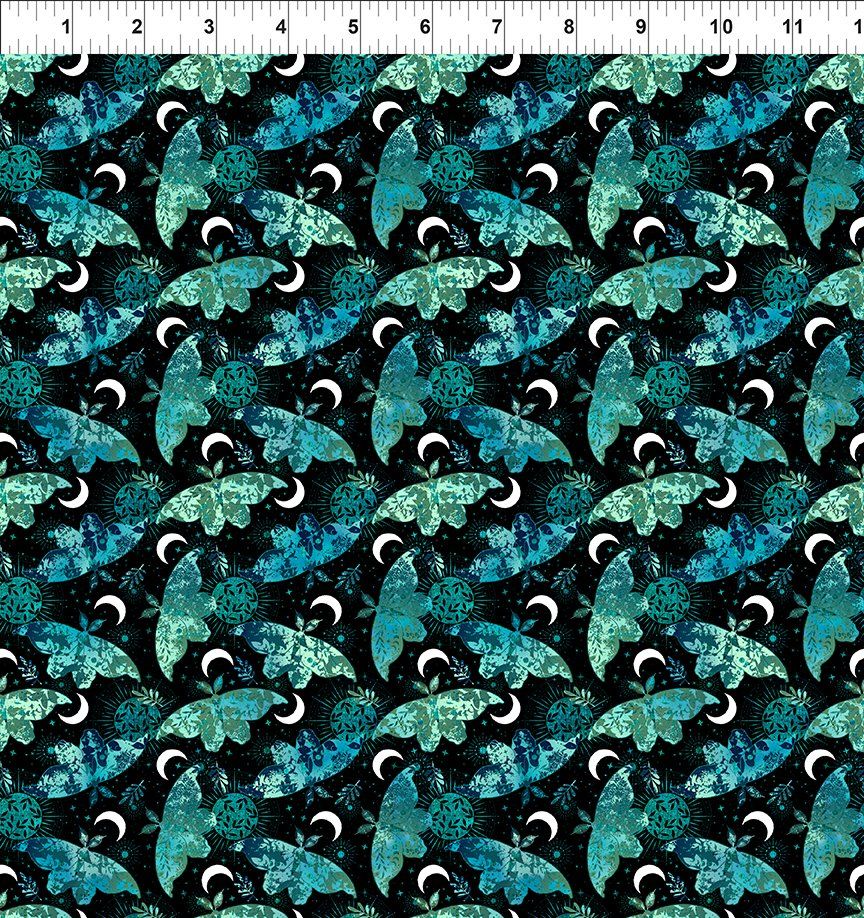 La Luna Teal Moths &amp; Moons - 6LL