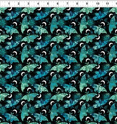 La Luna Teal Moths &amp; Moons - 6LL