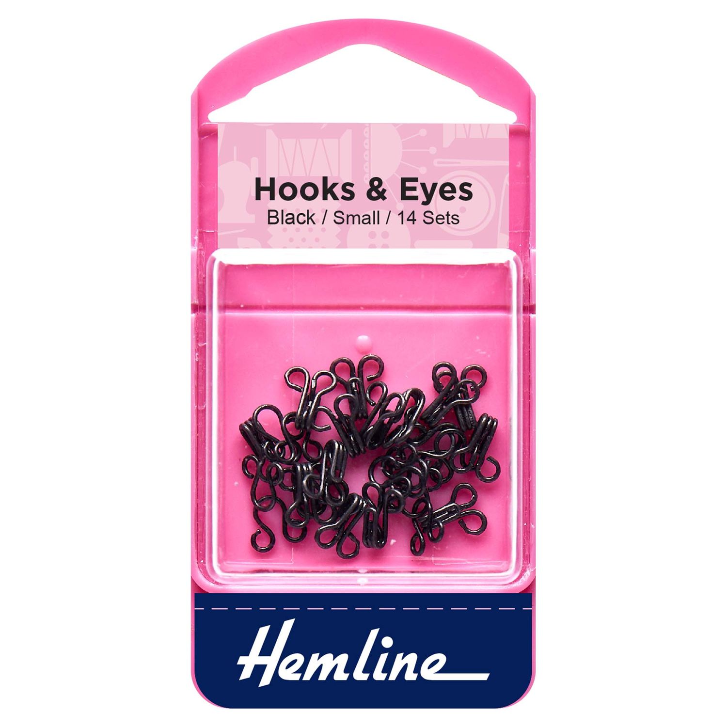 Hemline - Hooks and Eyes: Black: Size 1