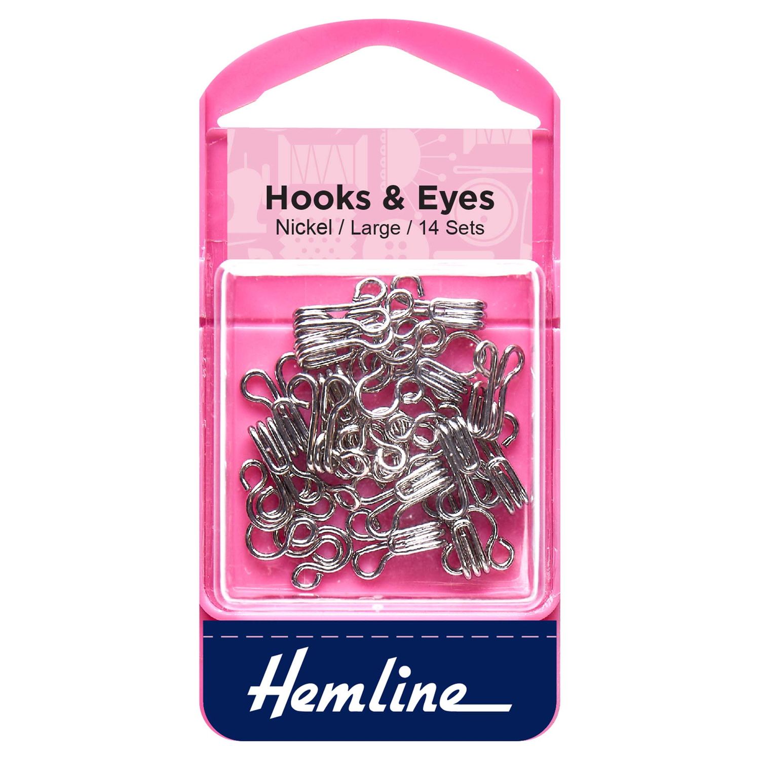 Hemline - Hooks and Eyes: Nickel: Size 3