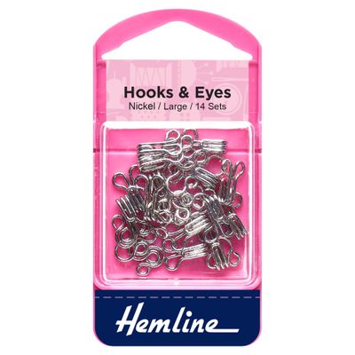 Hemline - Hooks and Eyes: Nickel: Size 3