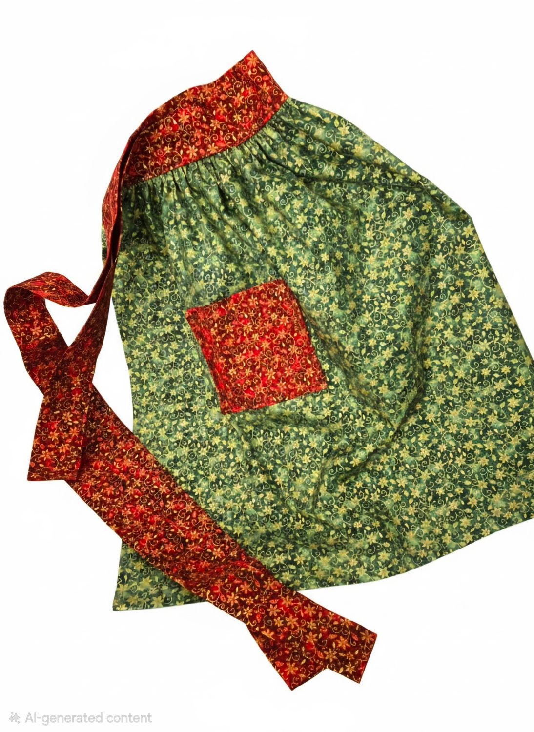 Green Christmas Half Apron