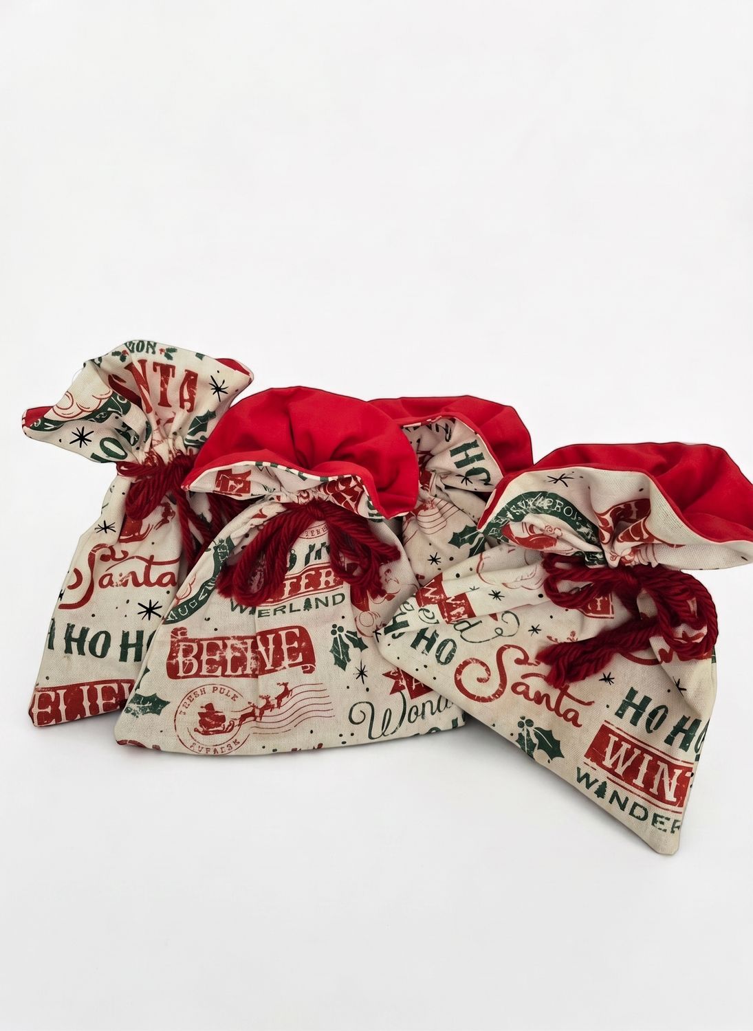 Christmas Gift Bag, Large with Red Lining