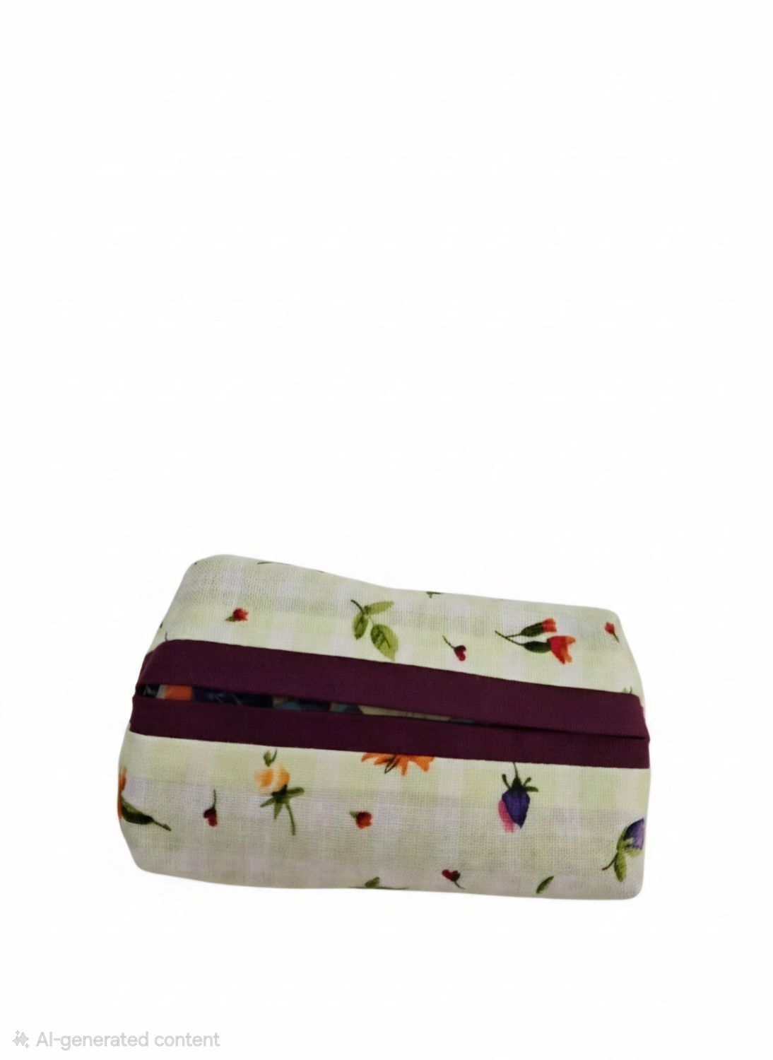 Gingham Floral Print Travel Tissue Holder