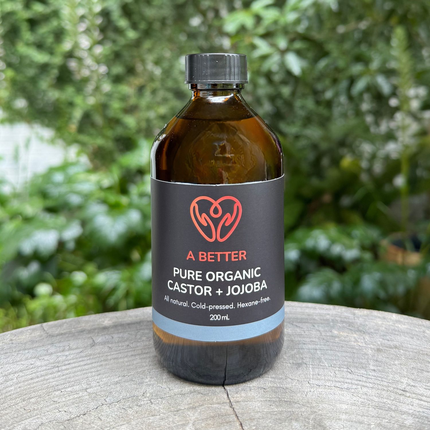 Pure Organic Castor Oil + Jojoba 200ml - Amber Glass Bottle