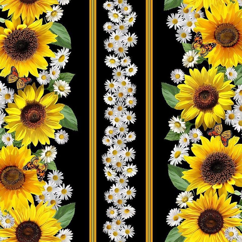 Advice from a Sunflower Collection - Sunflower &amp; Butterflies 11" Stripe