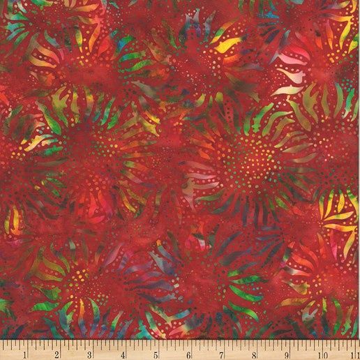 Sunflowers Batiks - Red