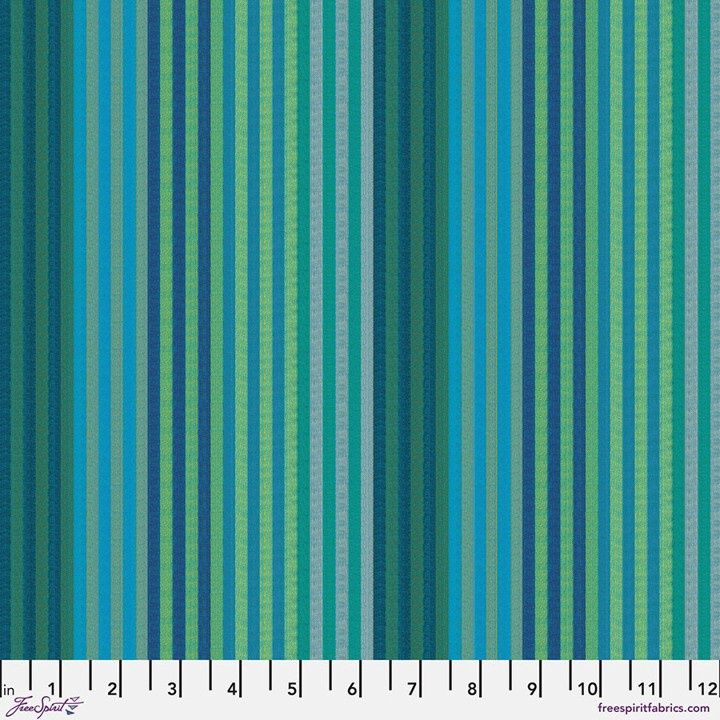 Kaffe Fasset Woven Strips-Caterpillar Stripe - Aqua