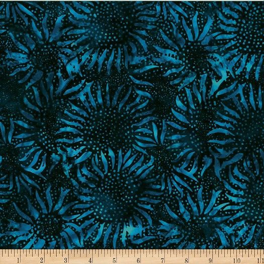 Sunflowers Batiks - Navy