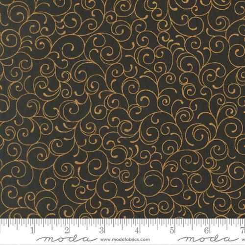 Merry Manor Metallic-Ebony Vines