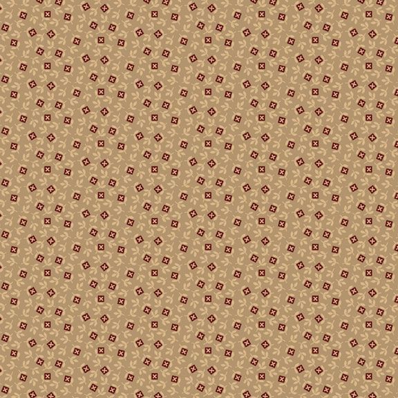 Old Village Greens - Square Flowers Beige
