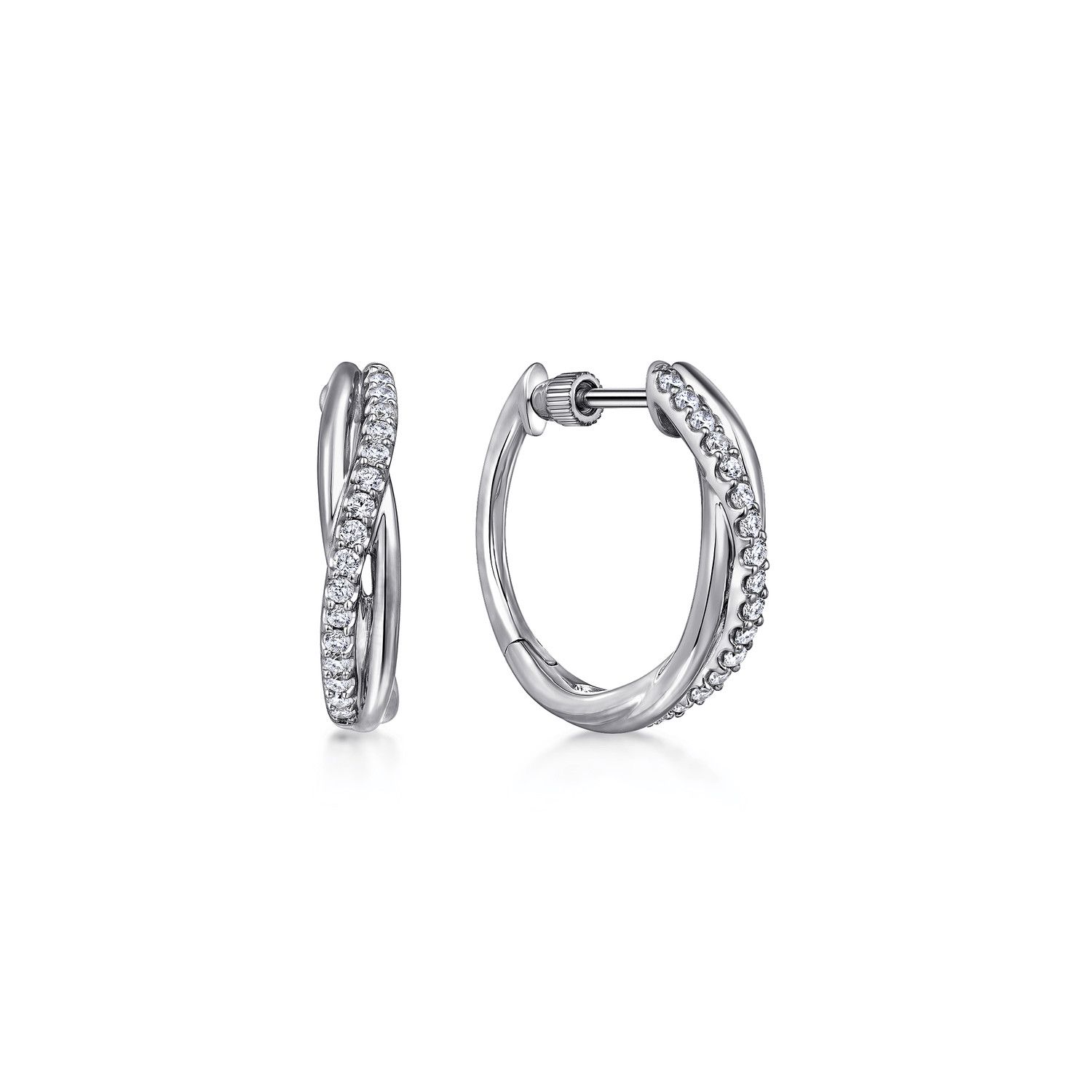 15mm White Sapphire Hoops