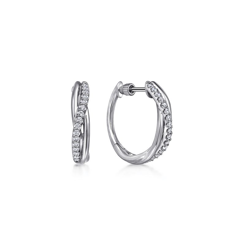 15mm White Sapphire Hoops