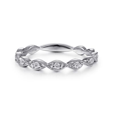 .15ct Diamond Twisted Stackable/14KW