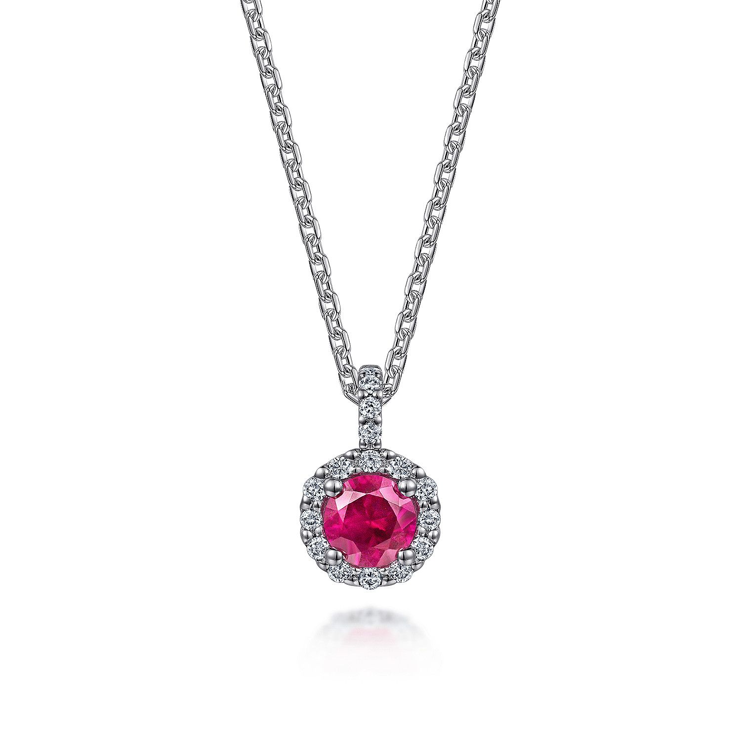 14KW 18" Ruby and Diamond Necklace
