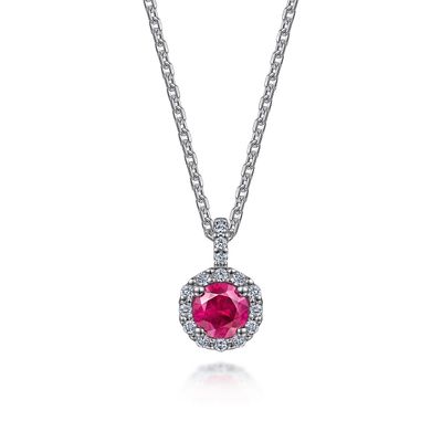 14KW 18" Ruby and Diamond Necklace