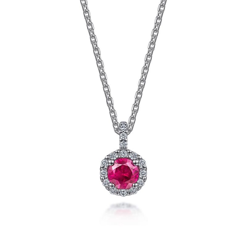 14KW 18" Ruby and Diamond Necklace