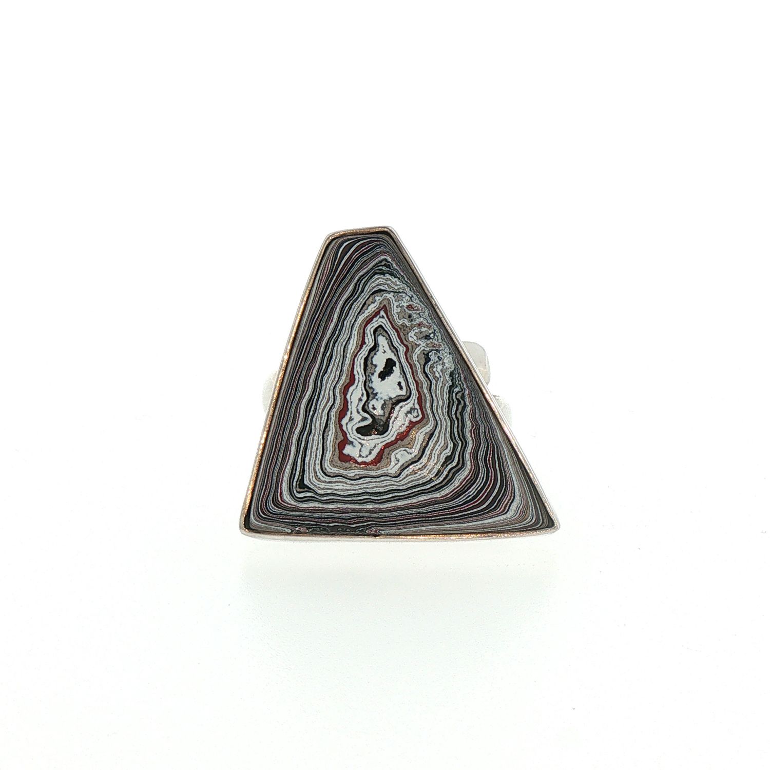 SS Fordite Triangle Ring