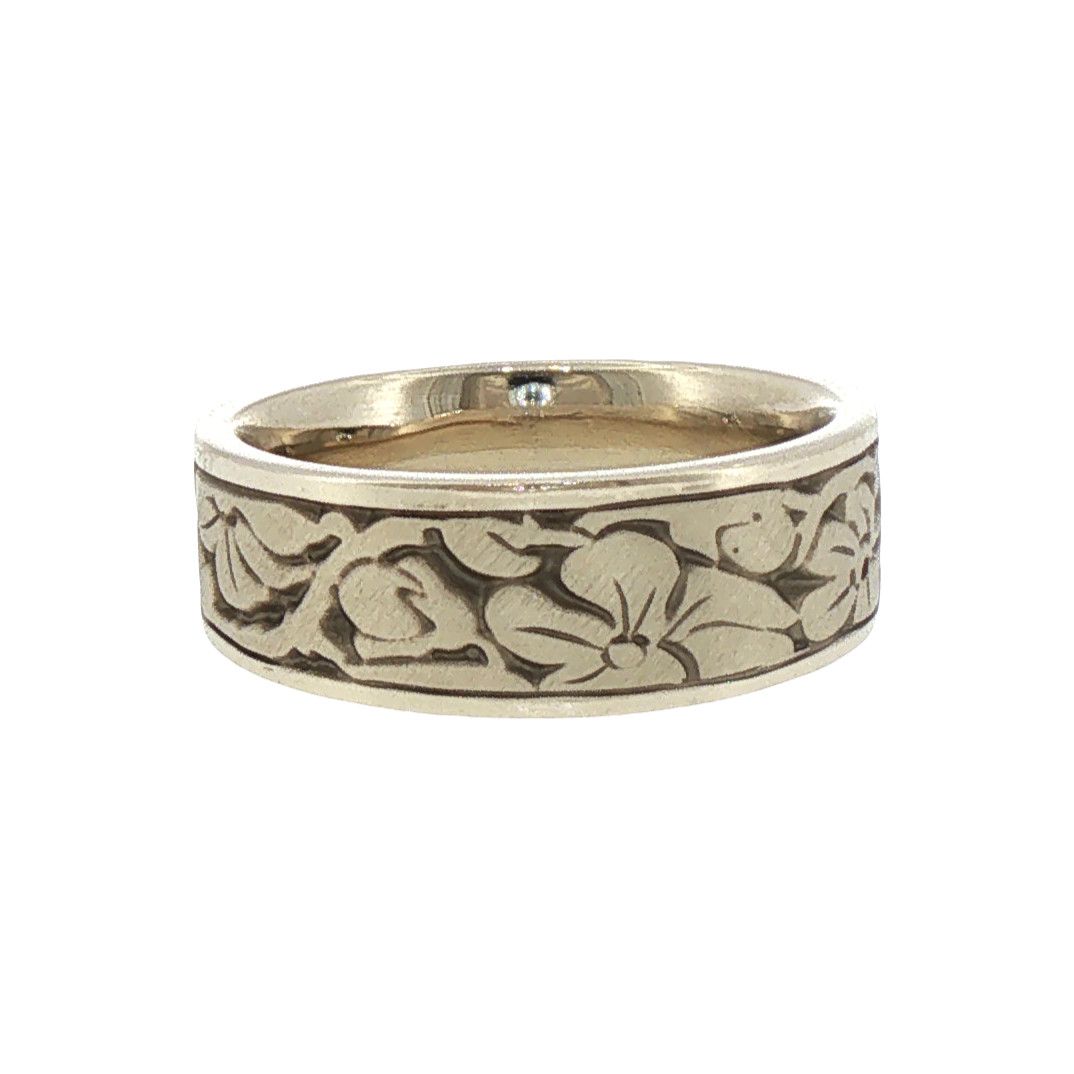 14KW 7.25mm Cherry Blossom Band