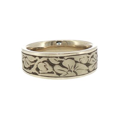 14KW 7.25mm Cherry Blossom Band